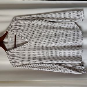 Printed V-Neck Blouse EUC